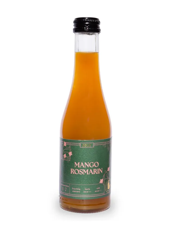 BTGS Mango Rosmarin – Flasche mit Etikett