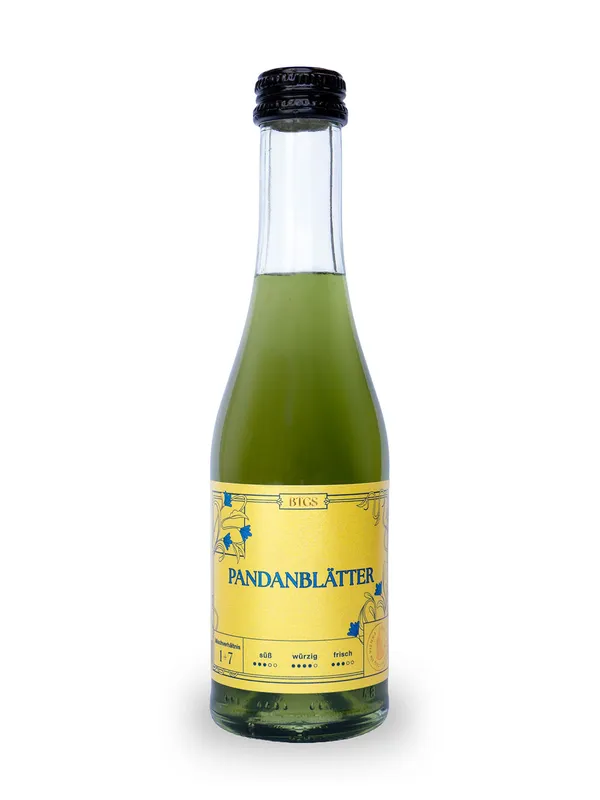BTGS Pandanblätter – Flasche mit Etikett