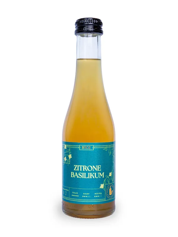 BTGS Zitrone Basilikum – Flasche mit Etikett